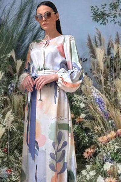 Pastel Print Maxi Dress XLARGE