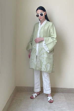 Pastel Green Applique Coat