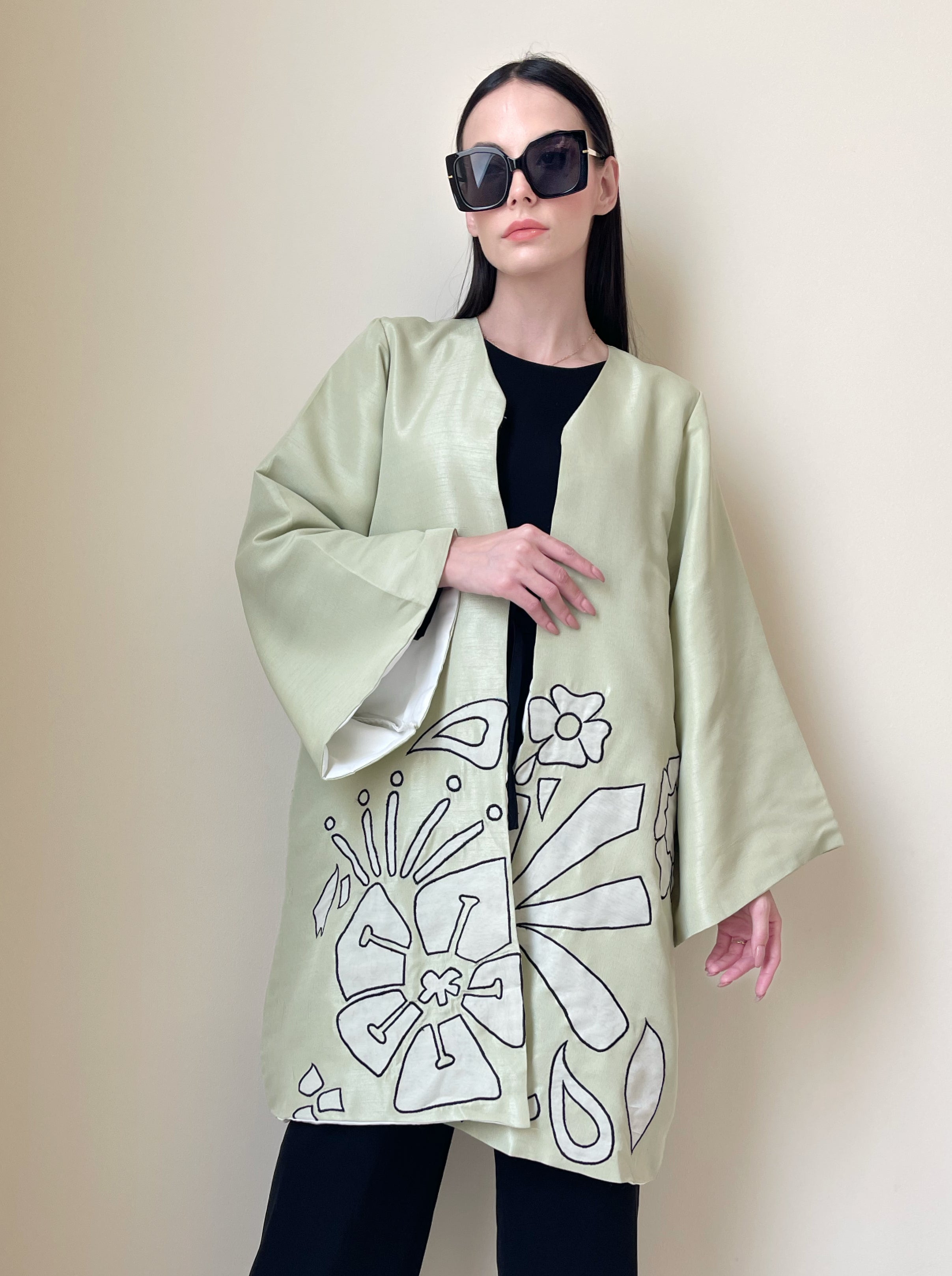 Pastel Green Applique Coat