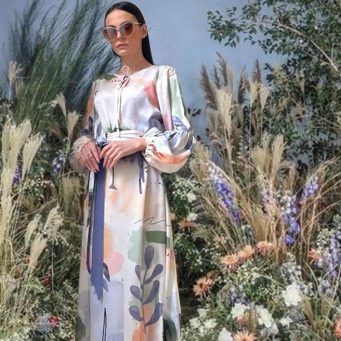 Pastel Print Maxi Dress XLARGE Pastel Print Maxi Dress XLARGE