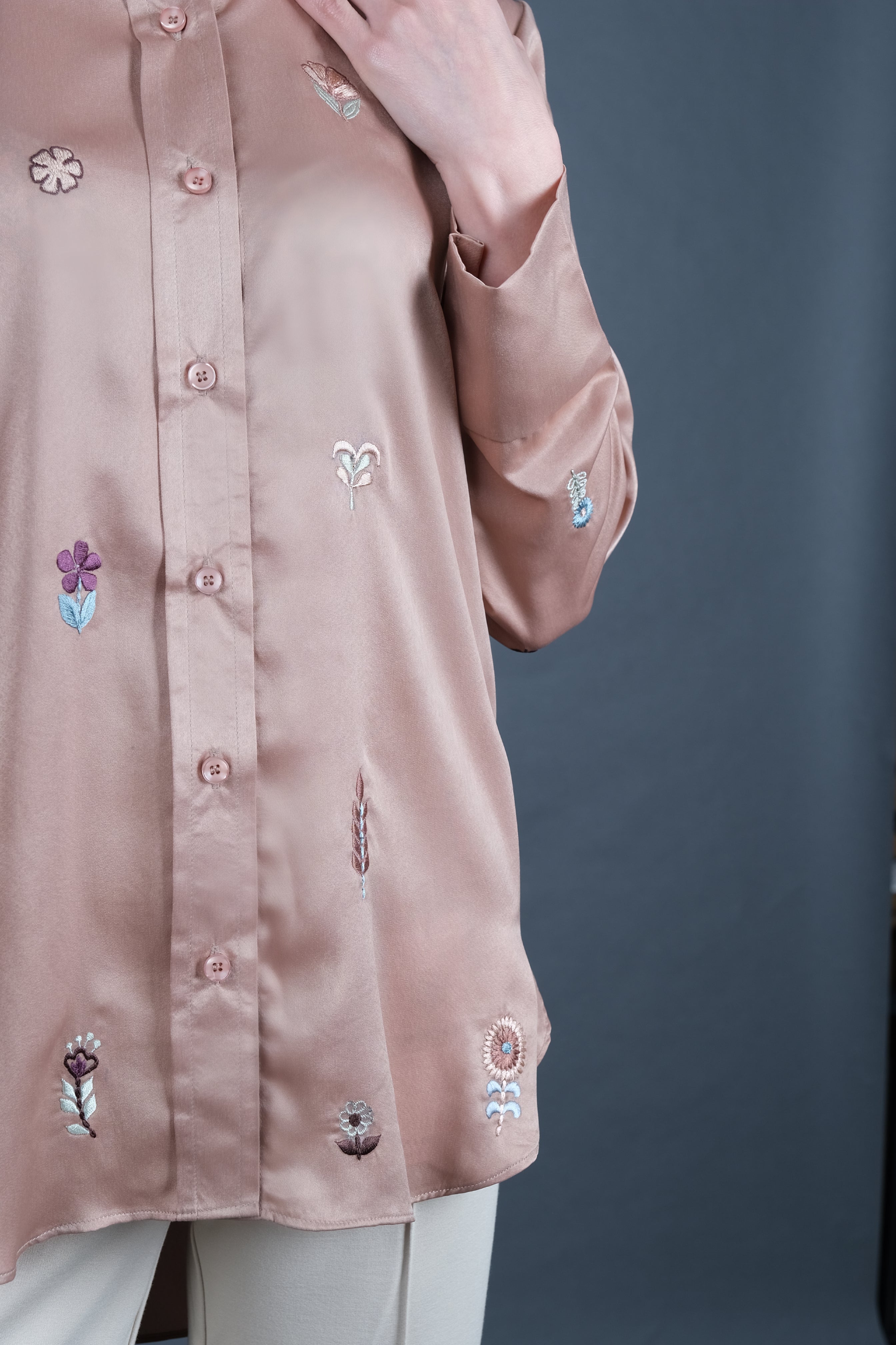 Rose Gold Embroidered Tunic