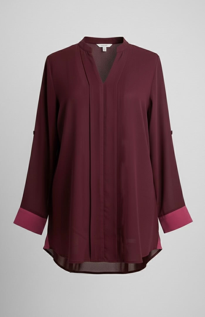 Maroon And Magenta Accent Tunic