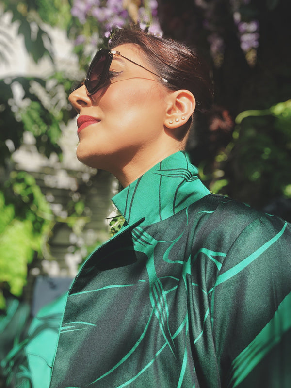 Green two-toned coat