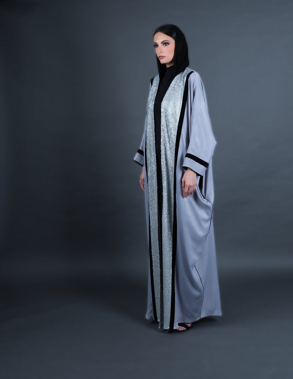 Silver Sequins Abaya