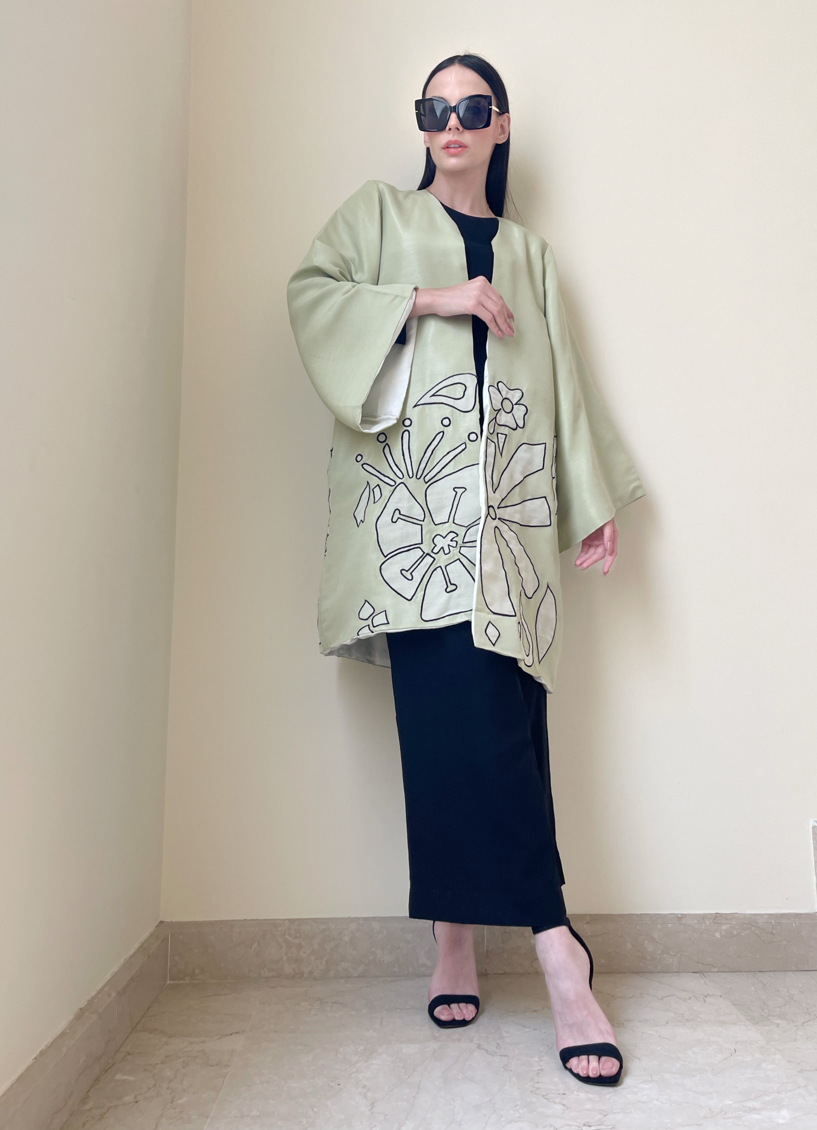 Pastel Green Applique Coat