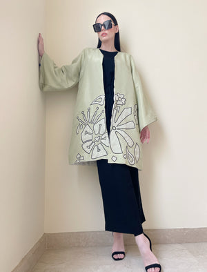 Pastel Green Applique Coat