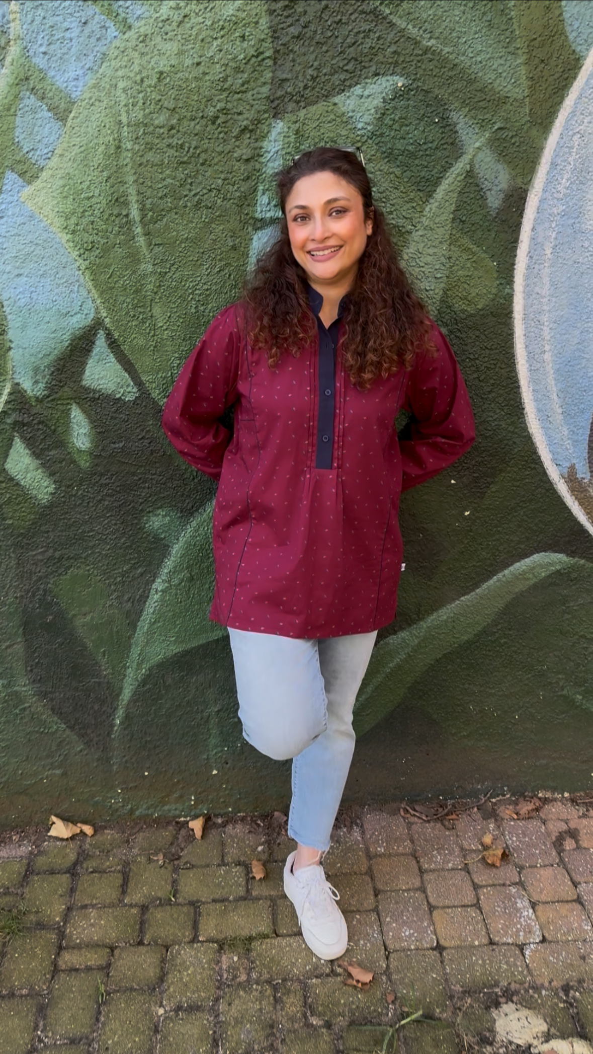 Deep Crimson Leaf Tunic