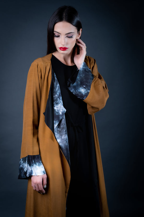 The Tie and Dye Panel Abaya Coat