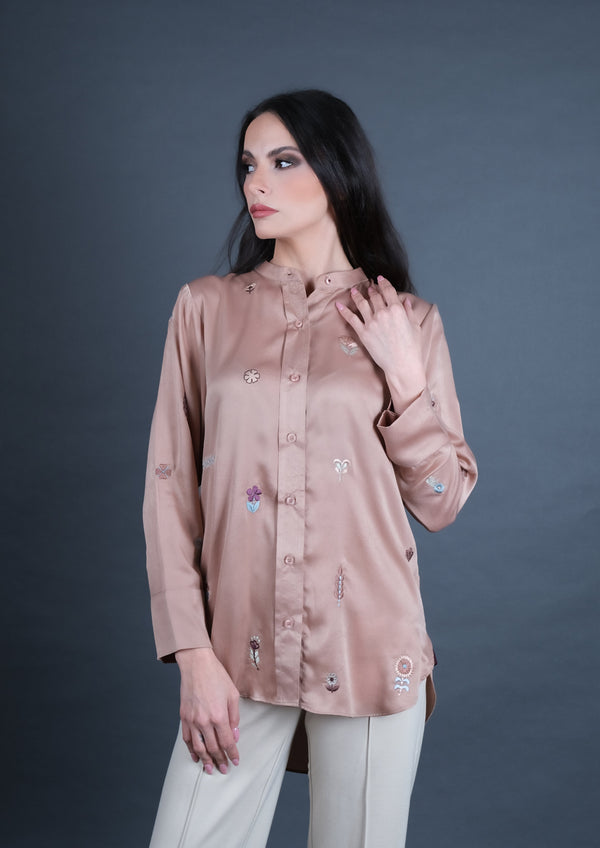Rose Gold Embroidered Tunic