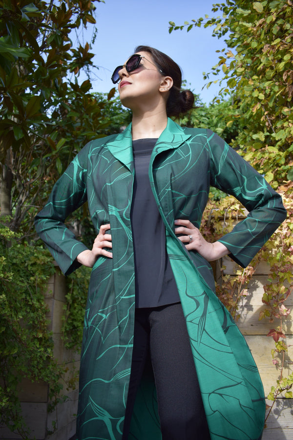 Green two-toned coat