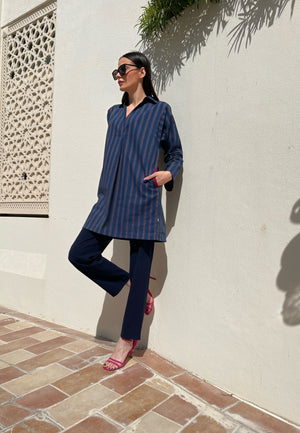 Navy and Red striped Tunic