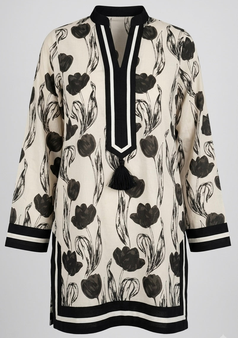 Monochromatic Floral Tunic