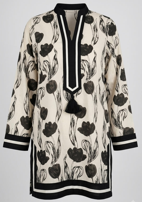 Monochromatic Floral Tunic
