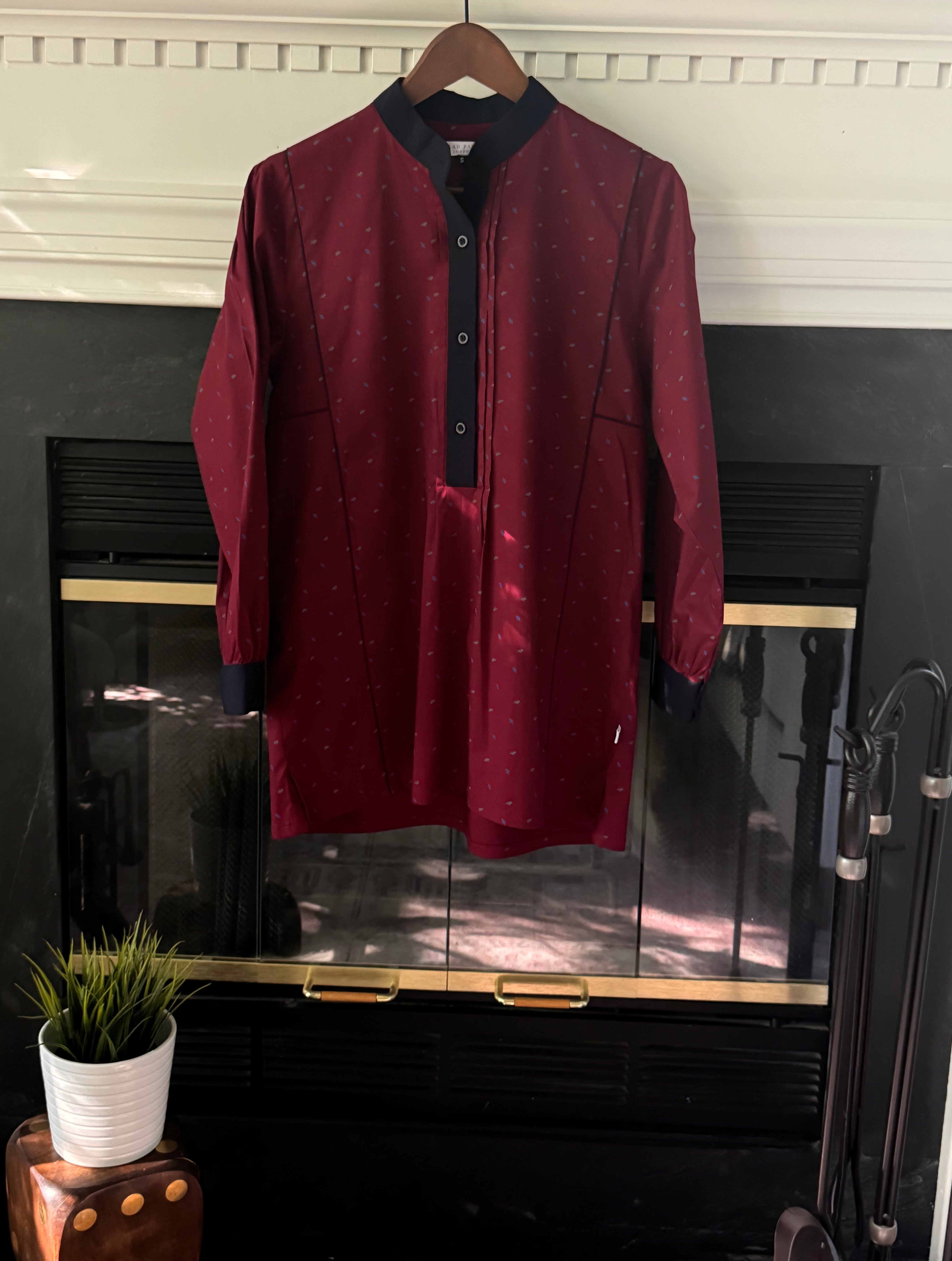 Deep Crimson Leaf Tunic