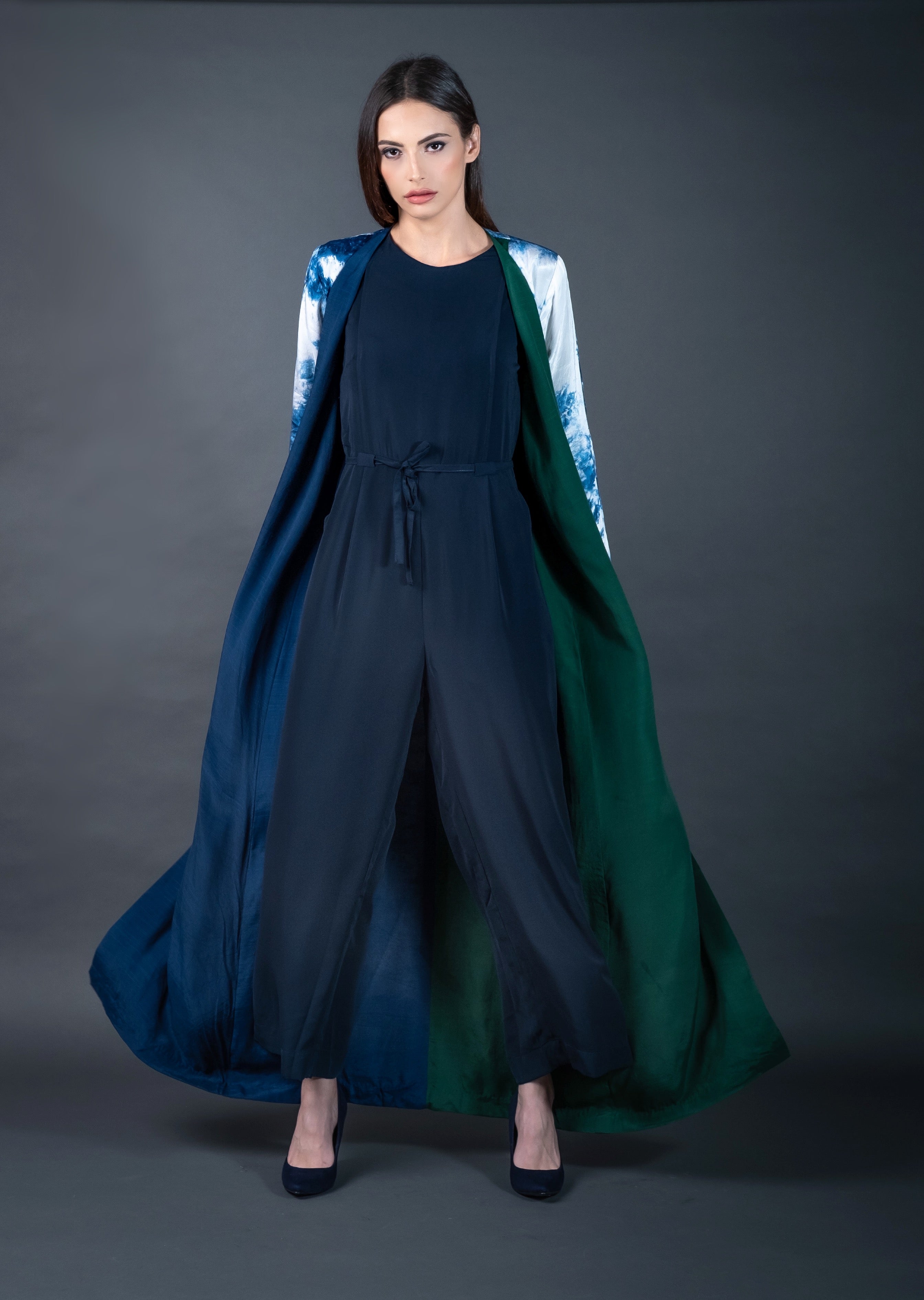 Emerald and Royal Blue Abaya