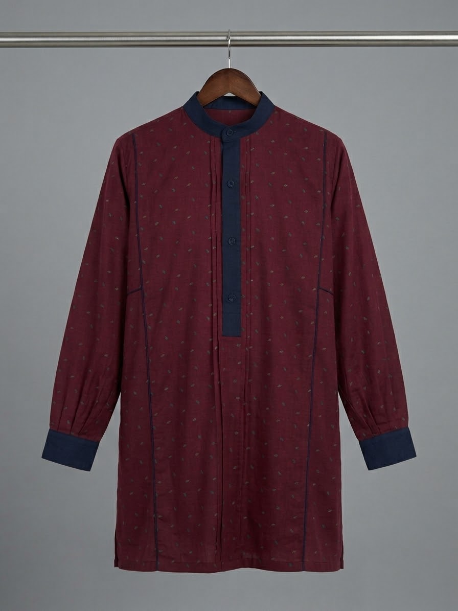 Deep Crimson Leaf Tunic