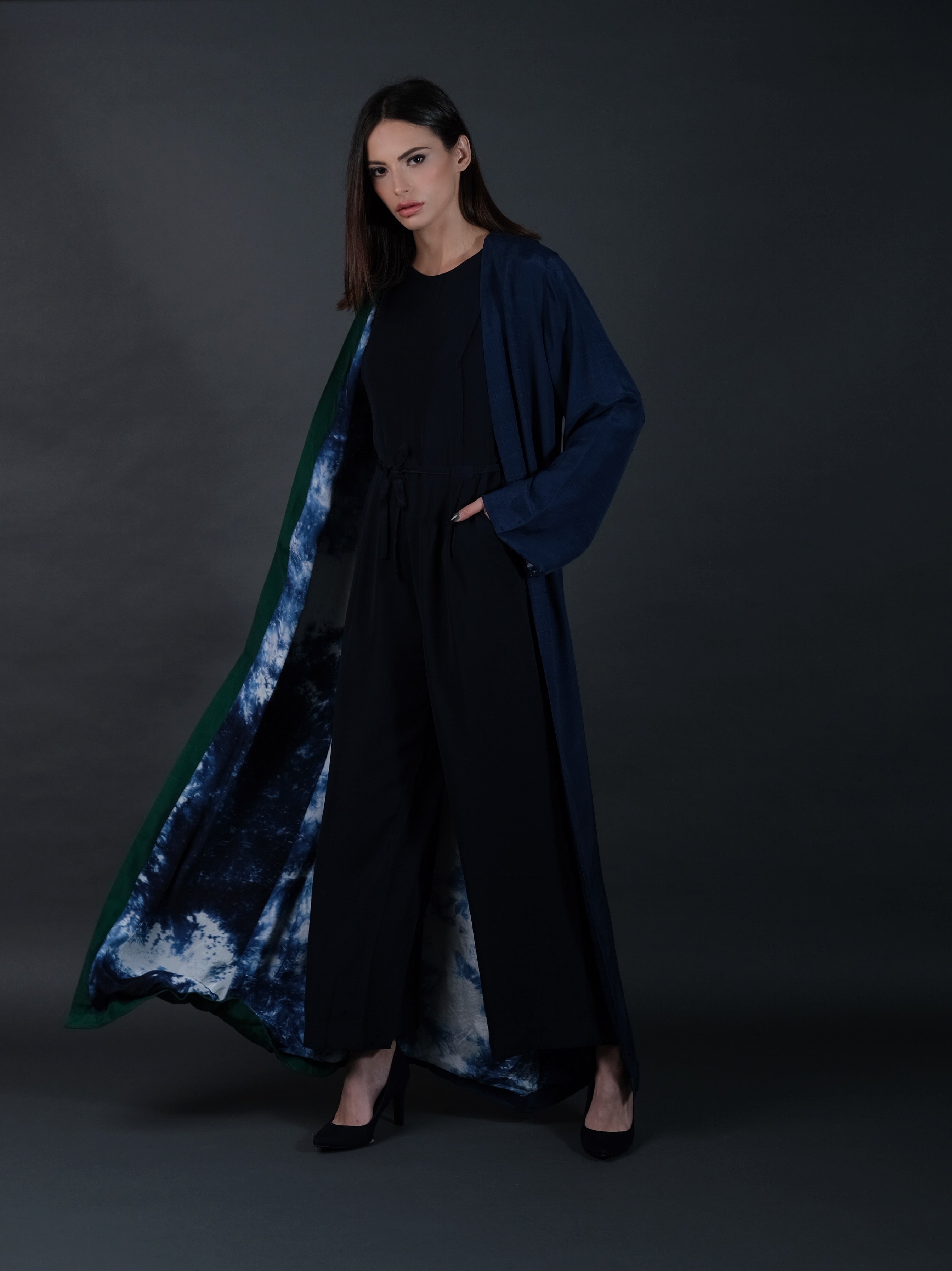 Emerald and Royal Blue Abaya