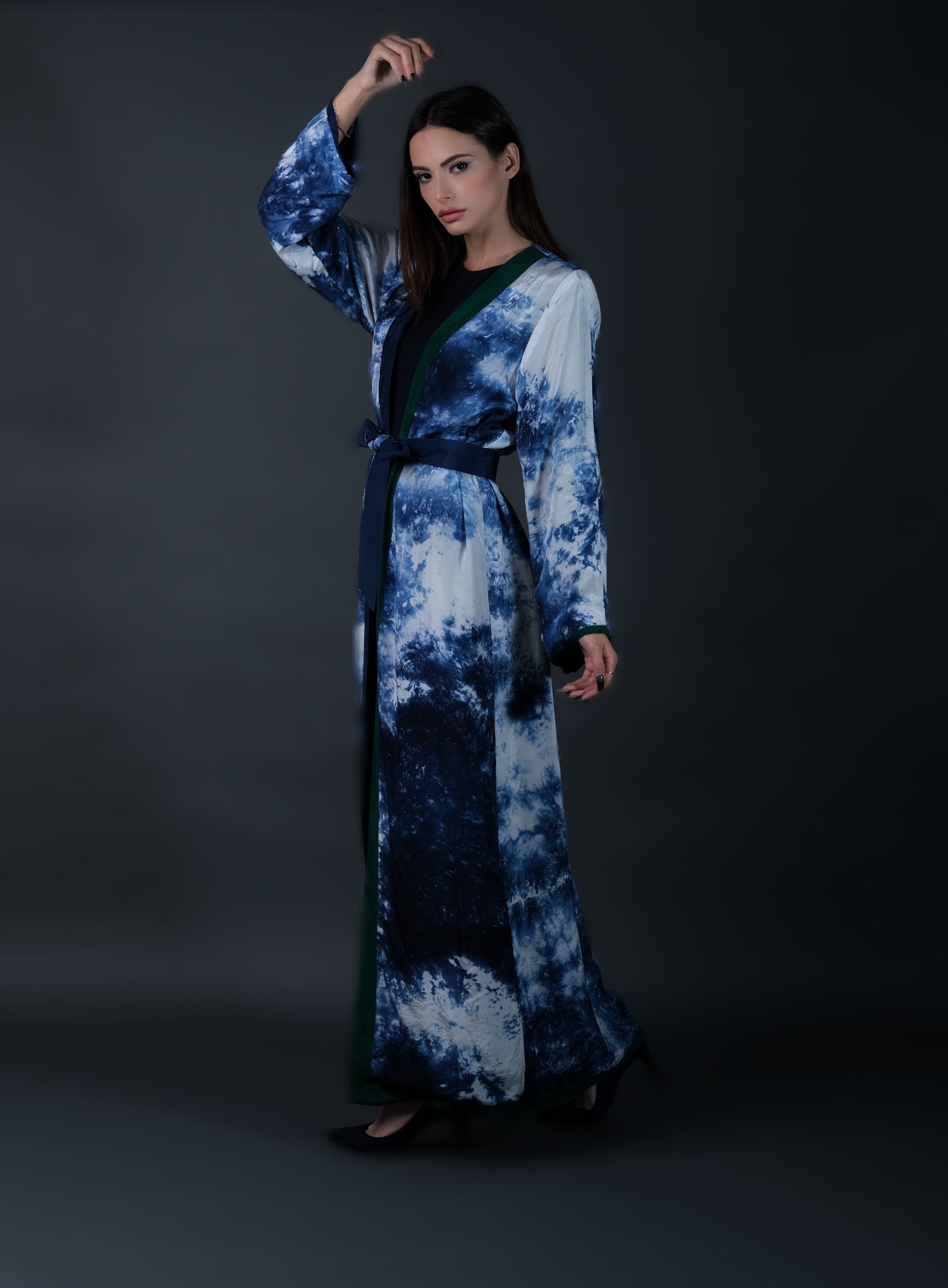 Emerald and Royal Blue Abaya