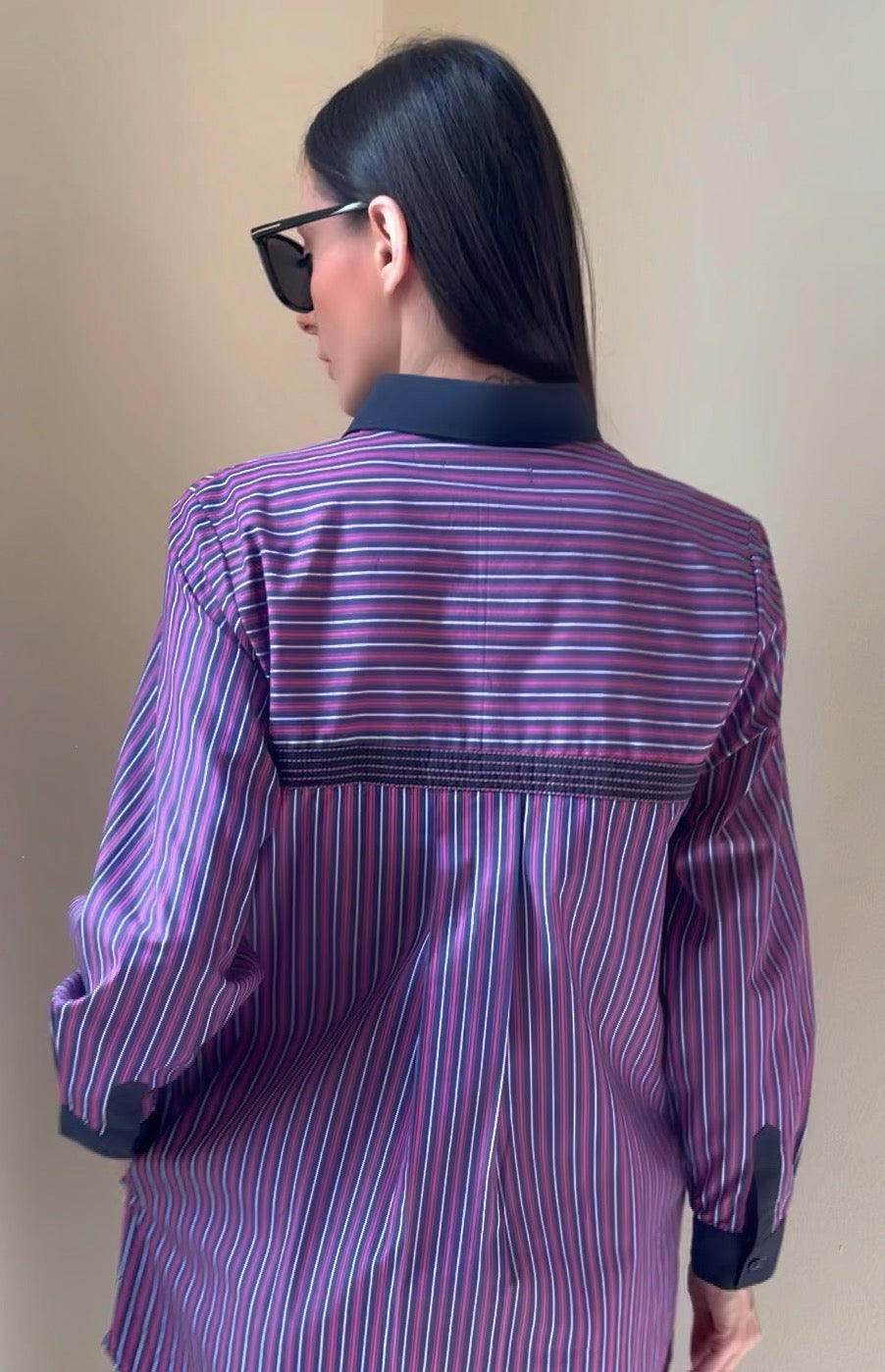 Navy and Pink Pinstripe Tunic