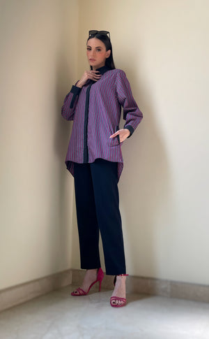 Navy and Pink Pinstripe Tunic