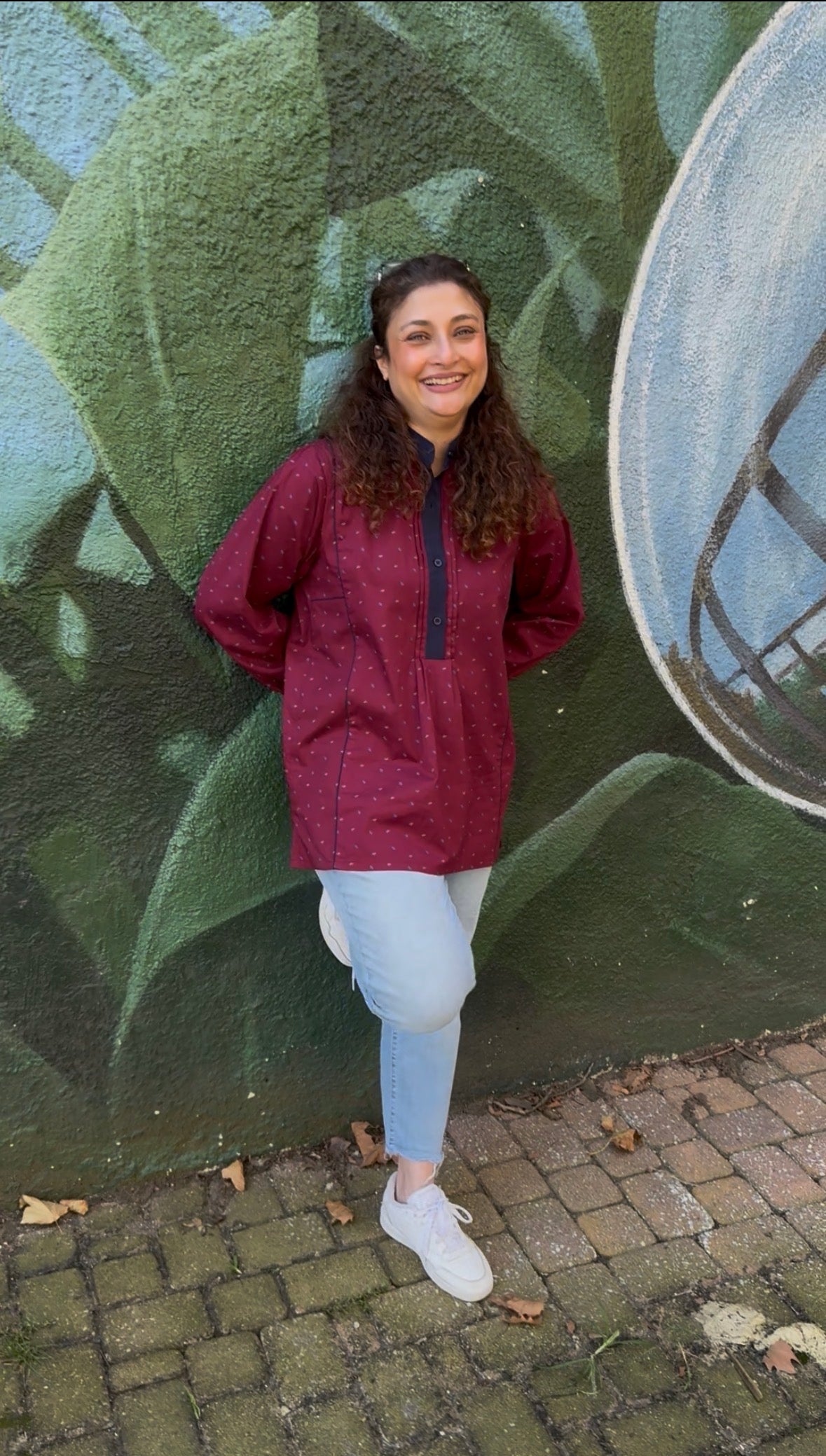 Deep Crimson Leaf Tunic