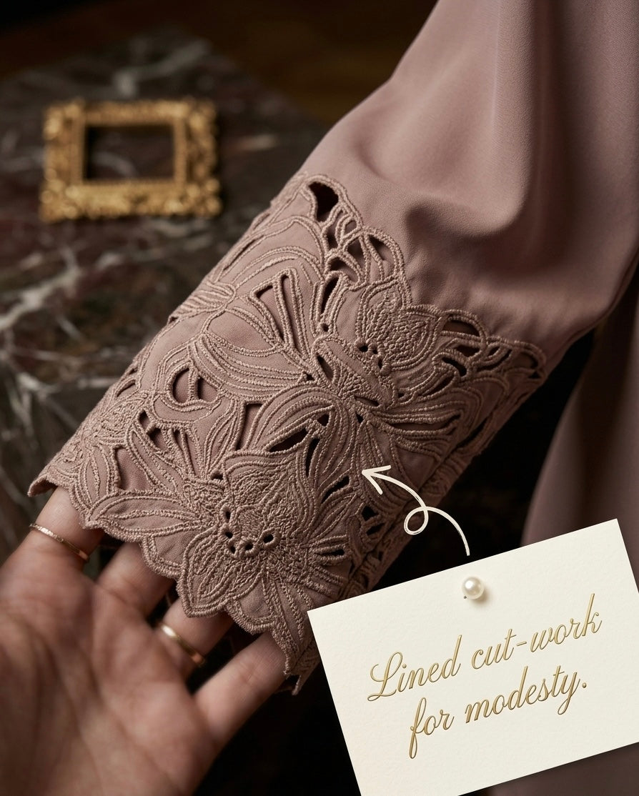 Luxe Dusky Pink Embroidered Side Tie Tunic