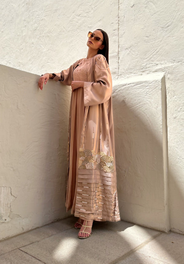 The Majestic Peach Abaya