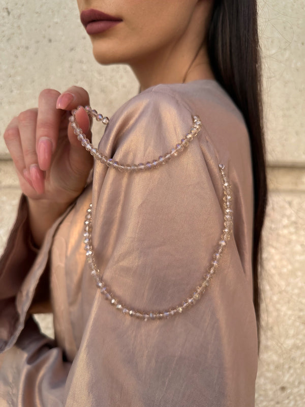 The Majestic Peach Abaya