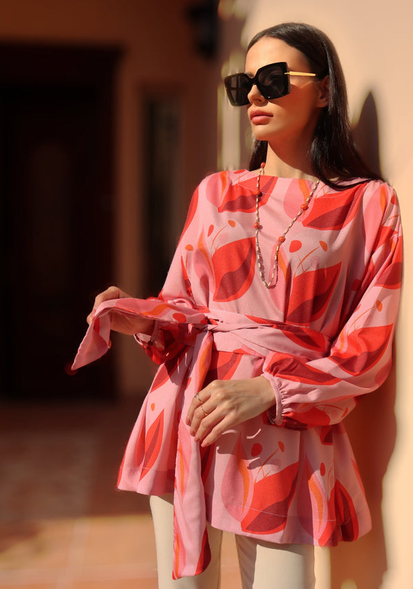 The Fuchsia and Coral A-line Tunic
