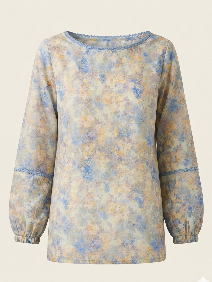 Lace Detail Floral Tunic