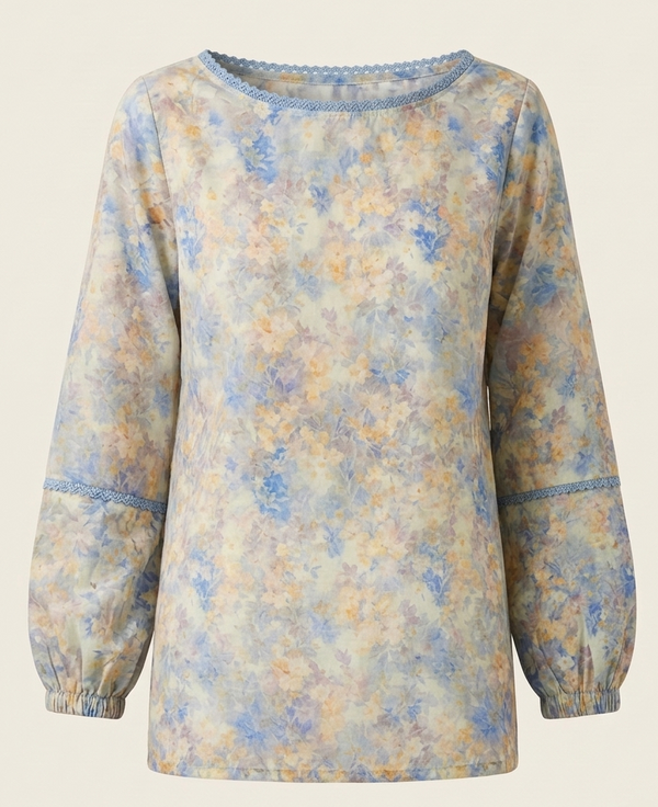 Lace Detail Floral Tunic