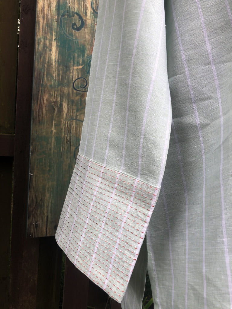 Pale Green Stitch Detail Tunic