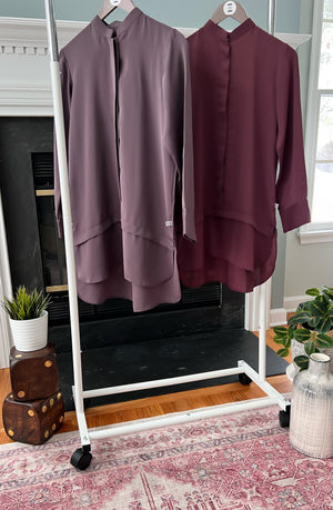 Beautiful Gray Purple and Maroon soft flowing Classic Tunic 