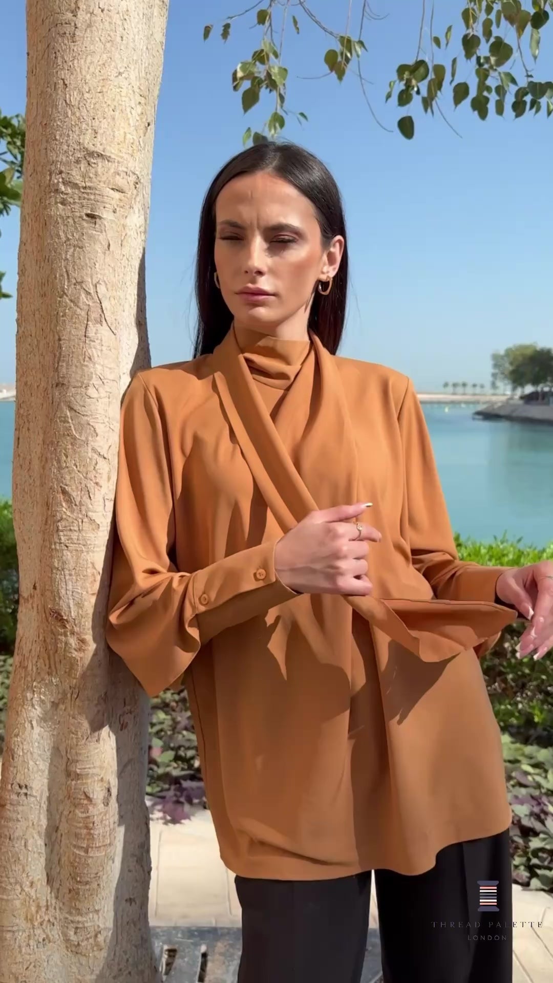 Burnt Orange Neck Tie Tunic 