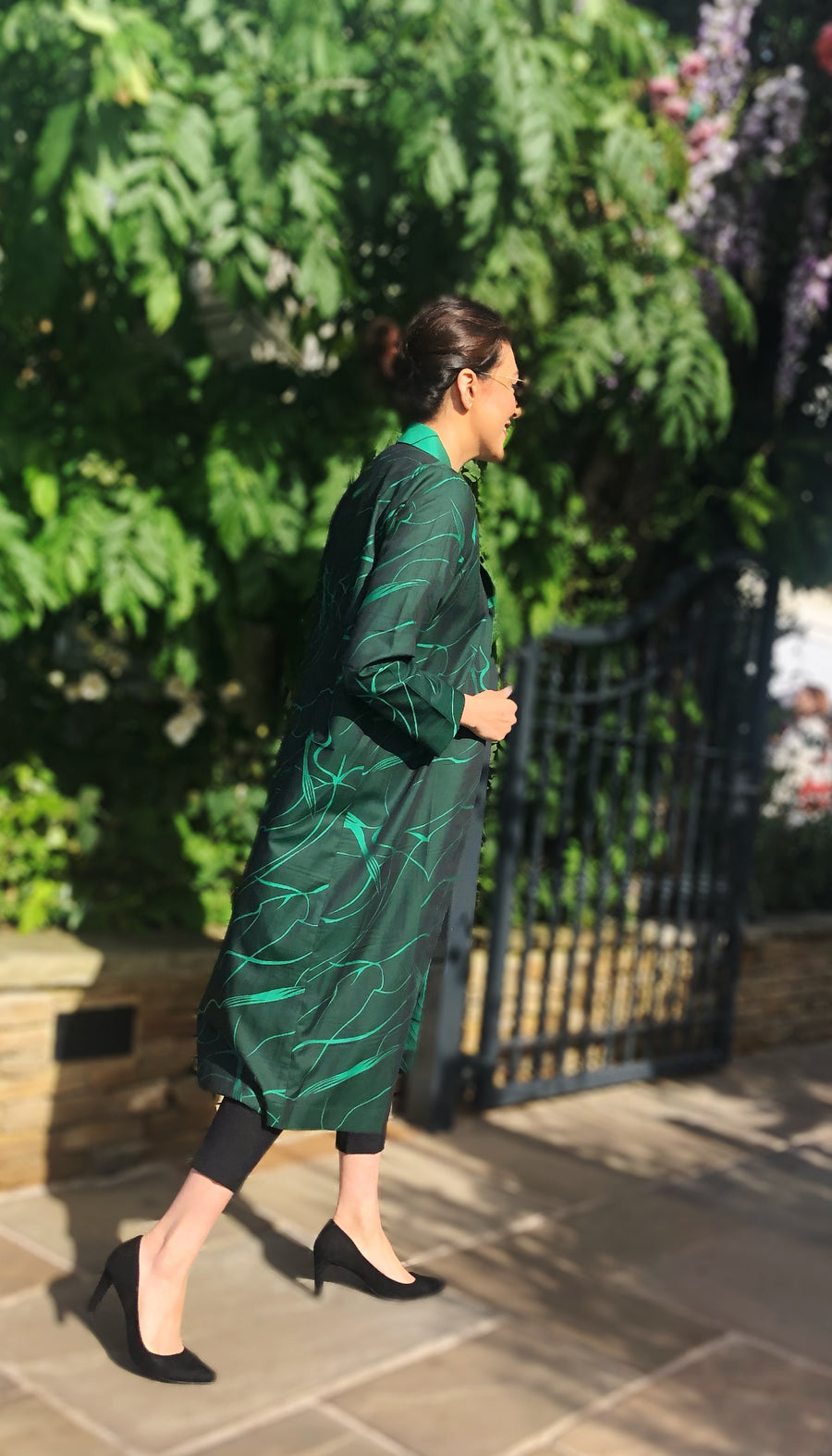 Green two-toned coat