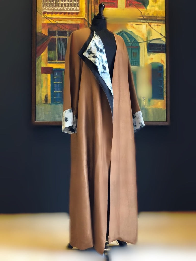 The Tie and Dye Panel Abaya Coat